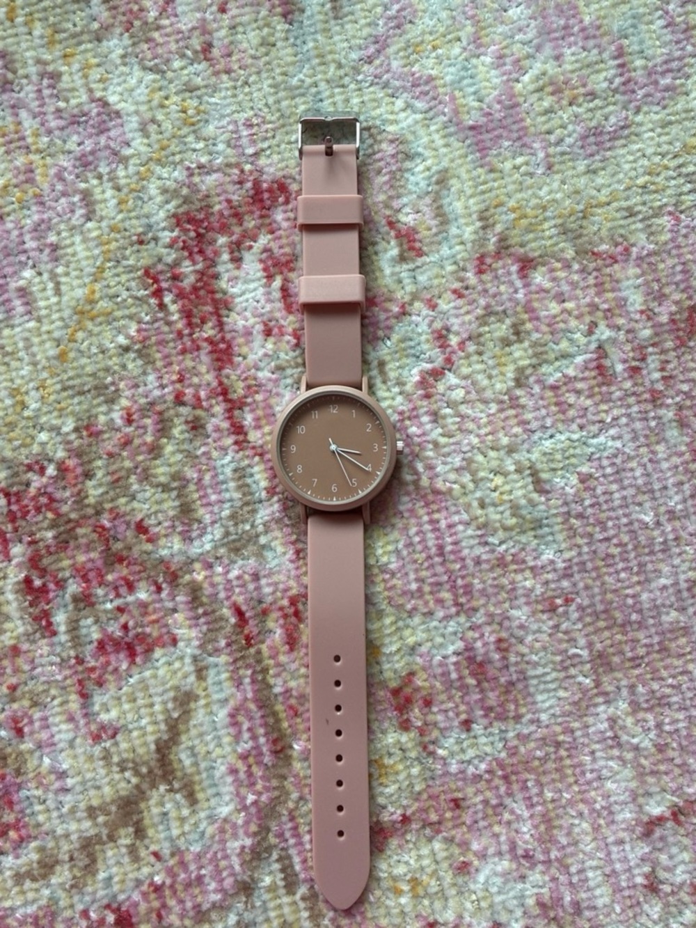 Minimalist Blush Pink Silicone Strap Watch